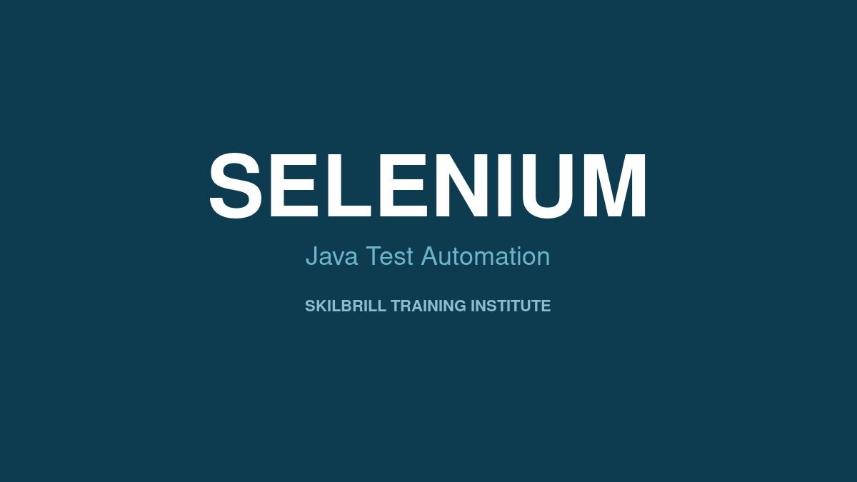 Selenium with Java Training